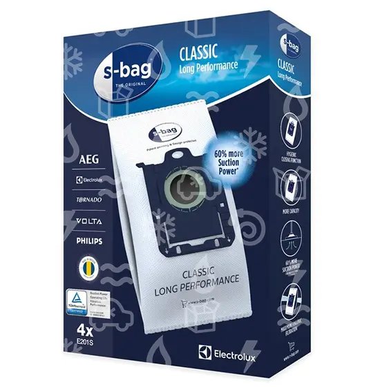 sáčky do vysavače ELECTROLUX E201S S-bag, 4ks, NÁHRADA ZA ORIGINÁL